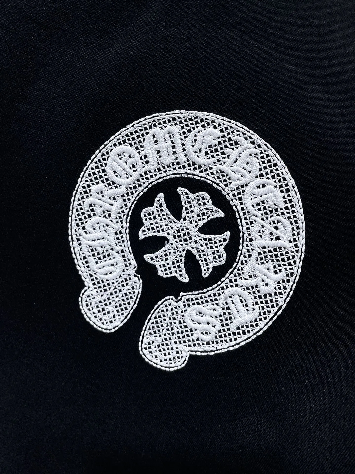 P160 New in summer Chrome Hearts 25ss High-weight, environmentally friendly and high-quality top-grade fabric 260g~270g Chrome M embroidered cross horseshoe short-sleeved counter synchronization 1:1 replica version Recommended colors: white, black